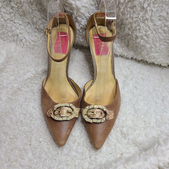 MS‎ Pointed Toe Ankle Strap Heels Sz 9 - Picture 6 of 9